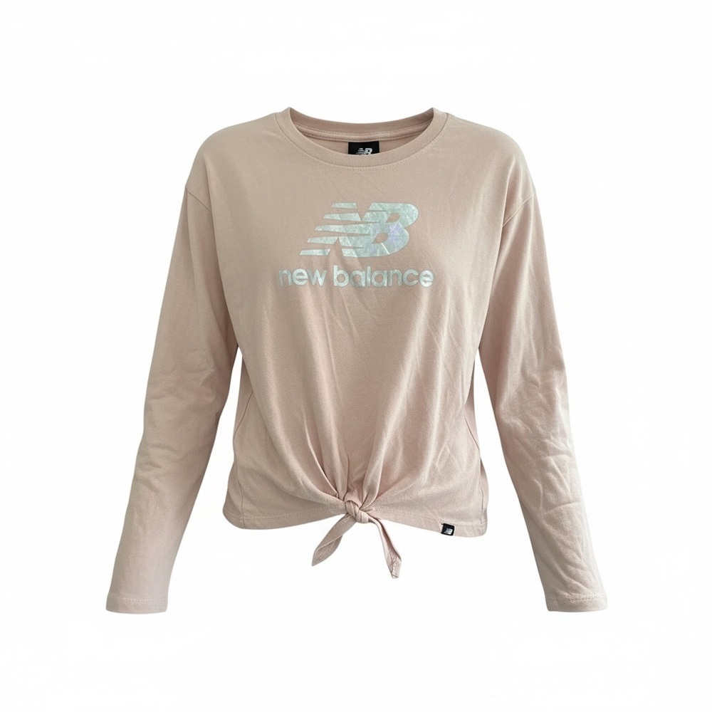 New Balance Blush Tie-Front Long Sleeve Top